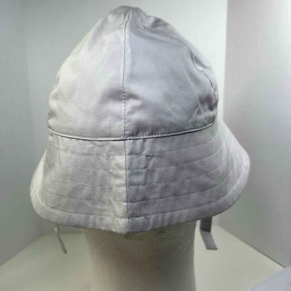 Toddler Bucket Hat‎ 2T Light Gray Sun Hat With Chin Strap Cotton Blend